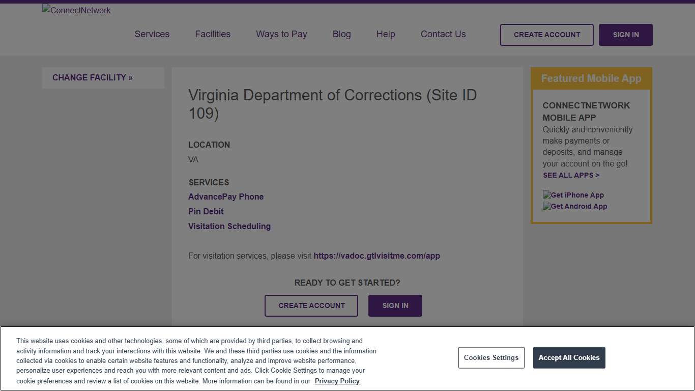 Virginia Department of Corrections ConnectNetwork